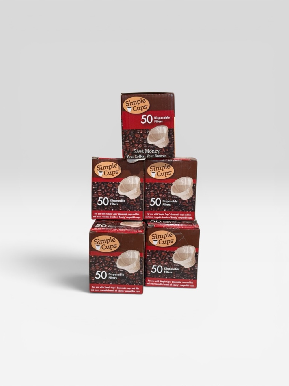 NEW Simple Disposable Coffee Filters 5 Boxes -  (50 Pack)